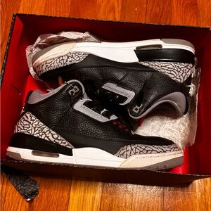 Jordan Black and Gray Athletic Shoes